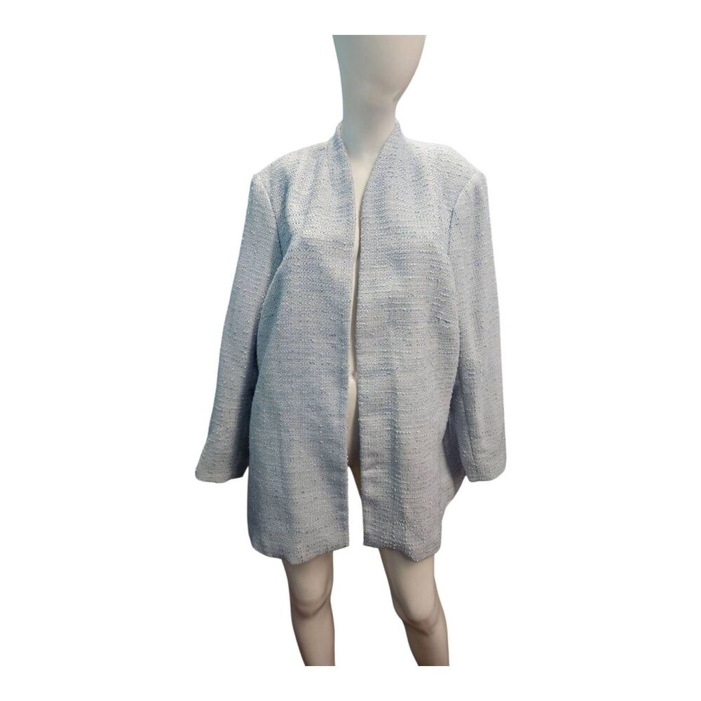 Calvin Klein Vintage Blue Textured Blazer Womens Size Plus Size 18W